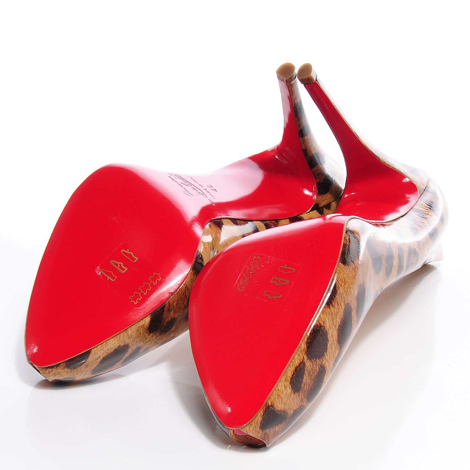 Christian Louboutin Patent Leopard Open Clic 120 Pumps 40 5 of 7
