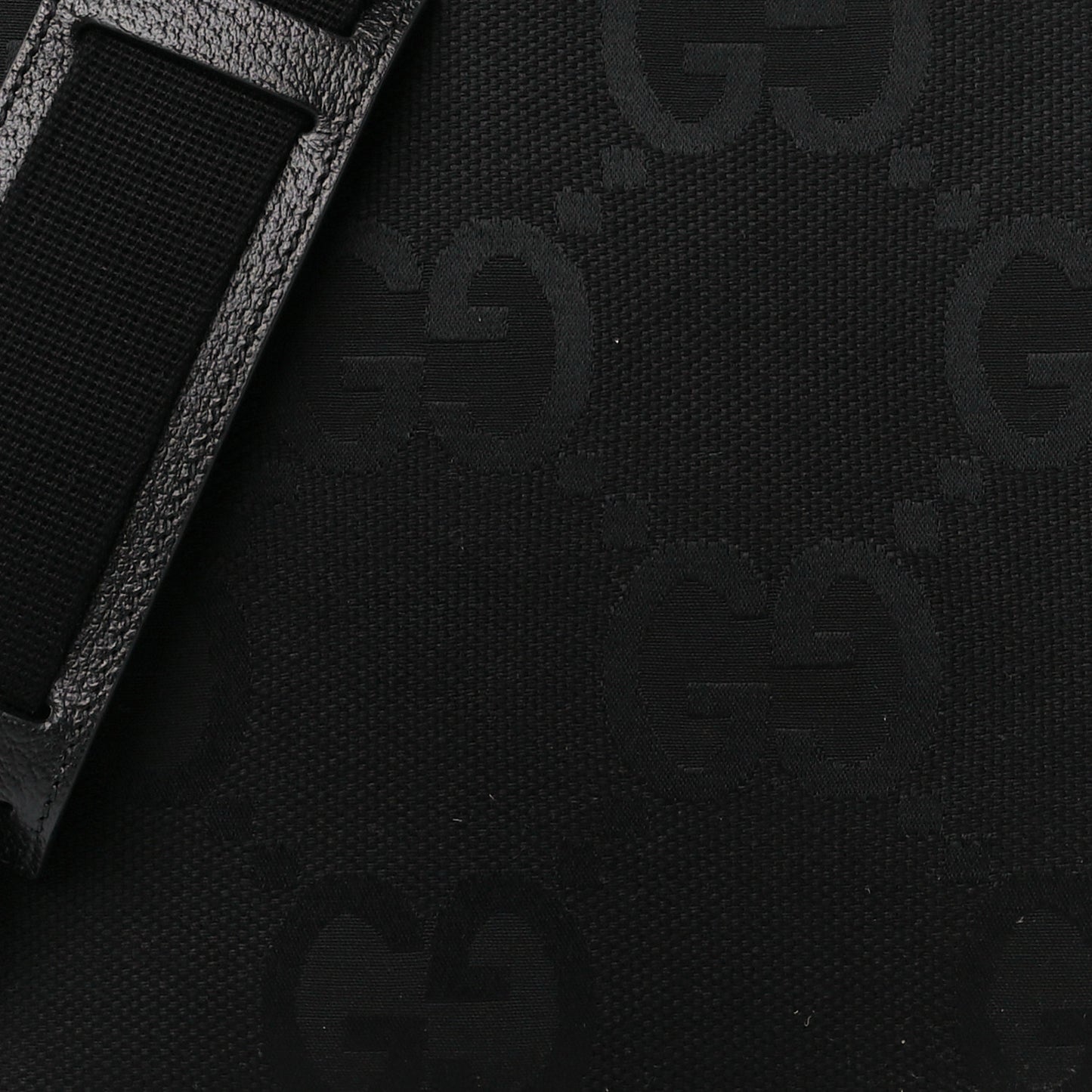 Monogram Jumbo GG Textured Dollar Calfskin Wristlet Messenger Bag Black