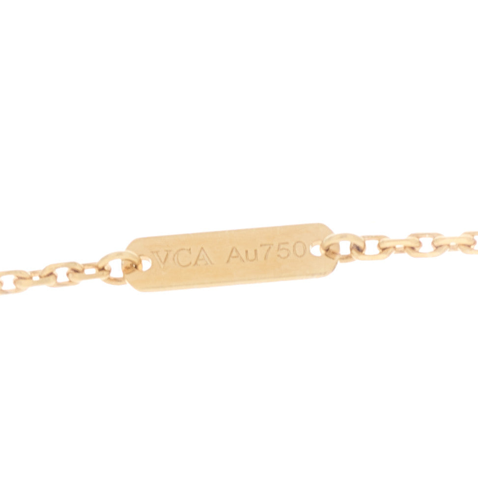 18K Yellow Gold Guilloche Vintage Alhambra Pendant Necklace