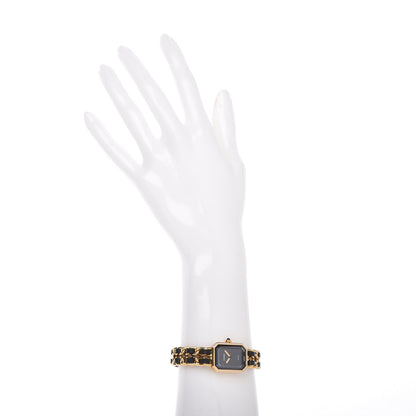 Chanel Stainless Steel Lambskin 20mm Chain Premiere Quartz Watch Gold M 2 of 9