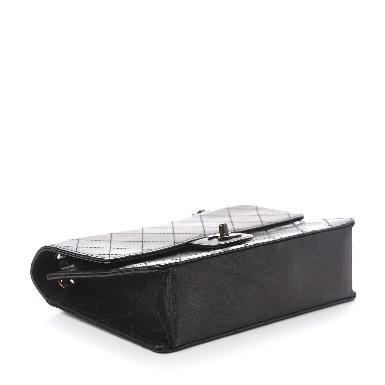 Chanel Calfskin Stitched Medium Single Flap Black 3 of 9
