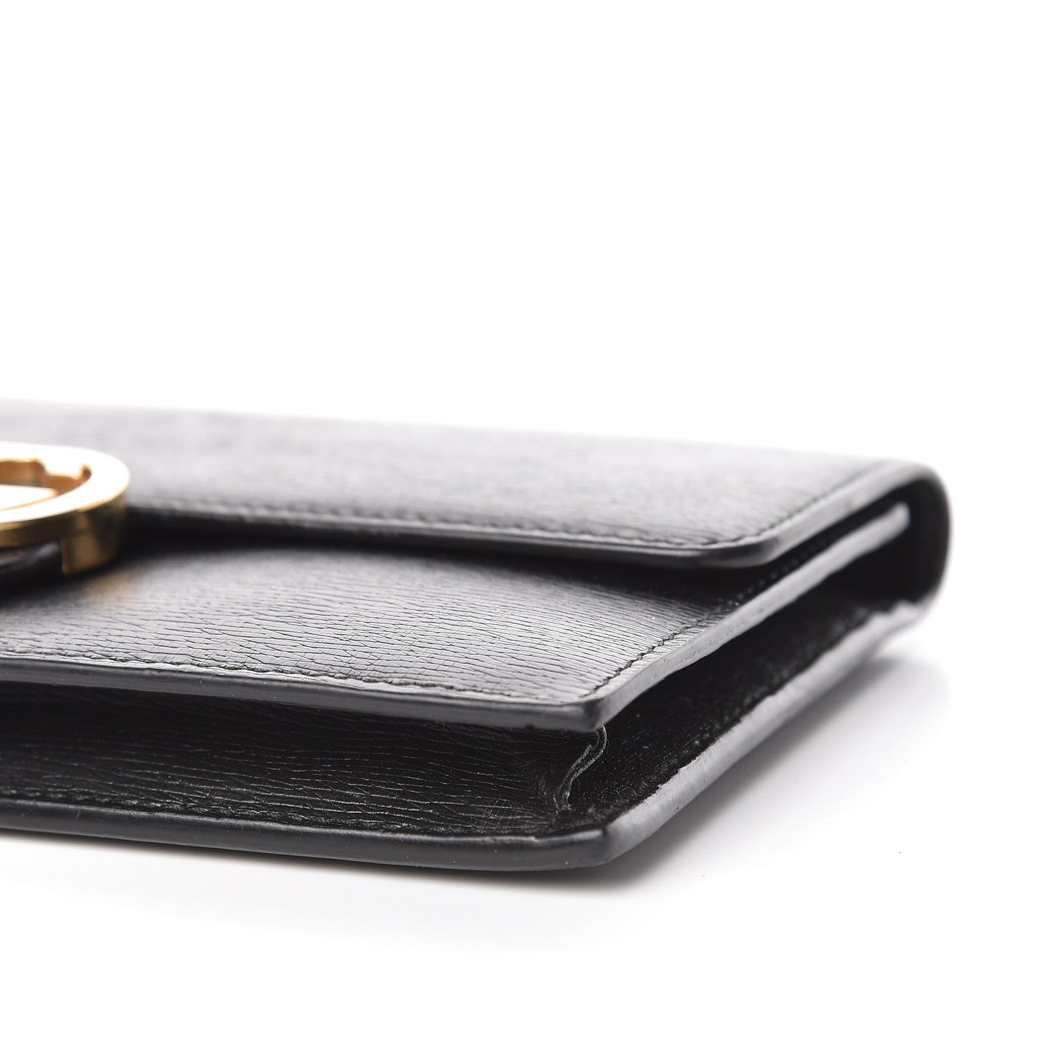 Gucci Textured Calfskin Icon Chain Wallet Black 9 of 12