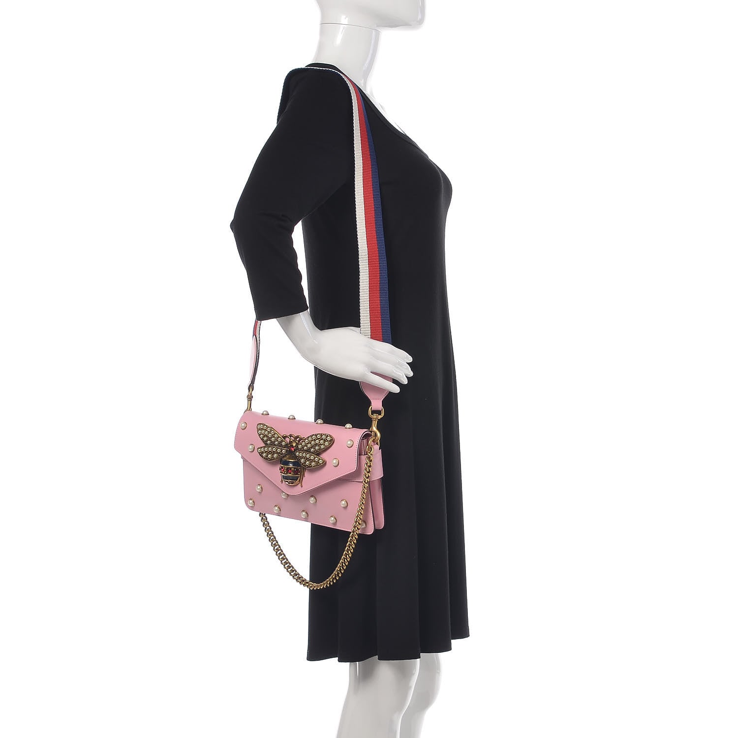 Gucci Nappa Pearl Studded Mini Queen Margaret Broadway Shoulder Bag Sugar Pink 2 of 11