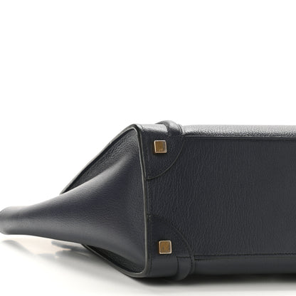 Celine Goatskin Micro Luggage Navy Blue 9 of 10