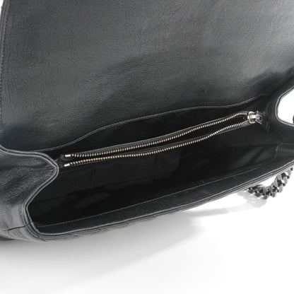 Saint Laurent Sheepskin Matelasse Chevron Monogram Large College Satchel Black 5 of 8
