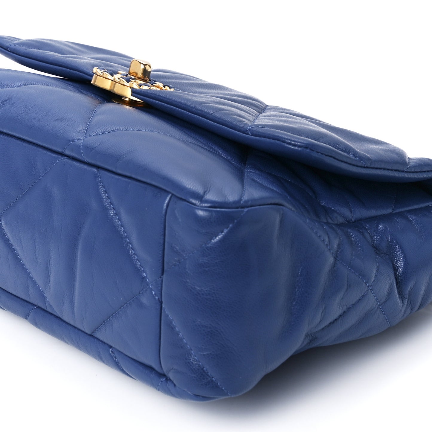 Lambskin Quilted Large Chanel 19 Flap Blue