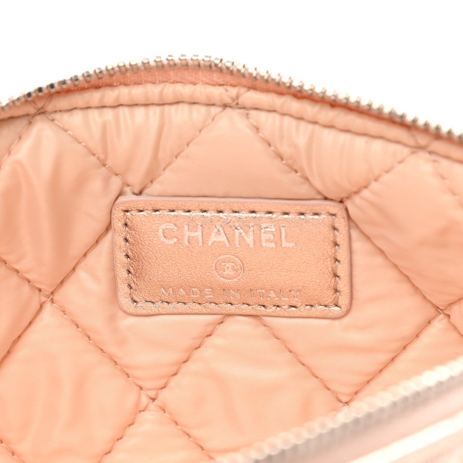 Chanel Metallic Lambskin Quilted Cosmetic Pouch Light Gold 7 of 12