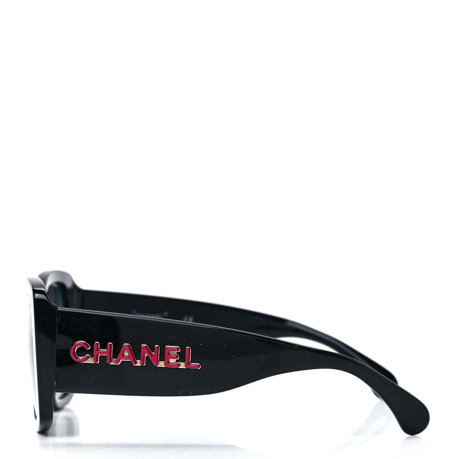 Chanel Acetate CC Logo Square Sunglasses 71472A Black Multicolor 3 of 8
