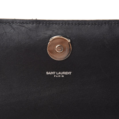 Saint Laurent Calfskin Crocodile Embossed Medium Betty Black 10 of 11