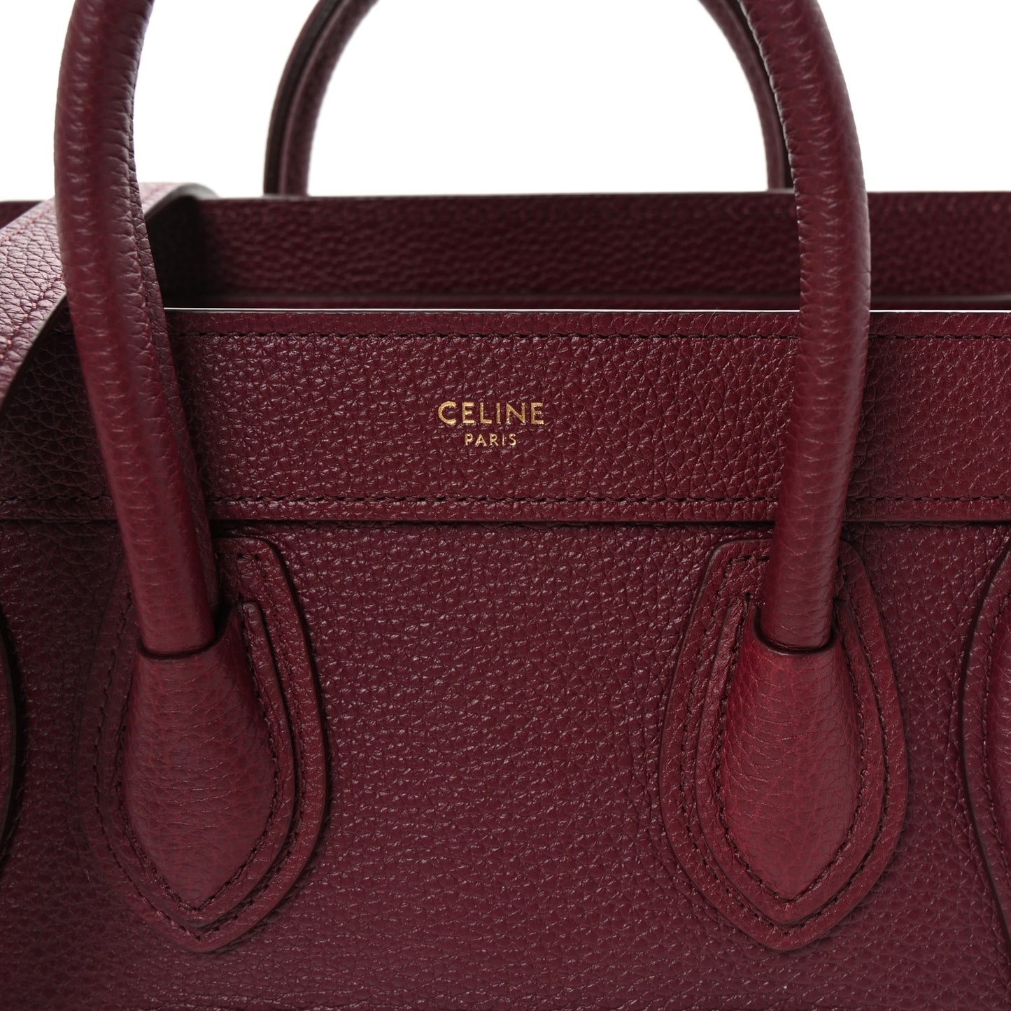 Drummed Calfskin Nano Luggage Burgundy
