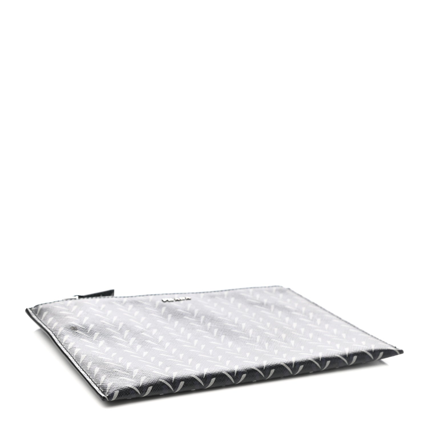 Prada Saffiano Flat Pouch Black Grey 4 of 7