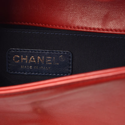 Chanel Velvet Plaid Tartan Small Boy Flap Red 6 of 14