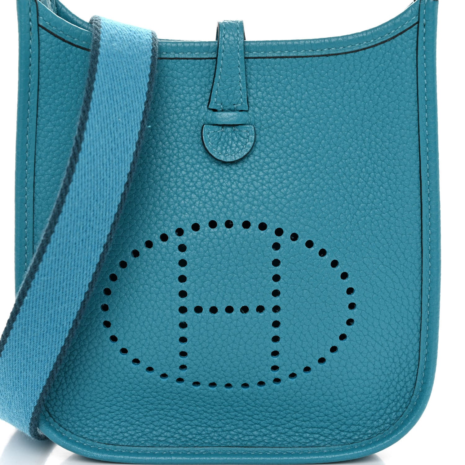 Hermes Taurillon Clemence Amazone Evelyne TPM Turquoise Colvert 8 of 10