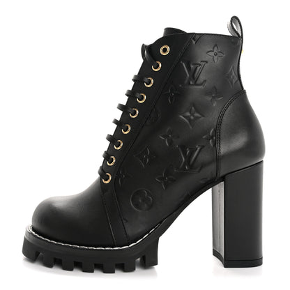 Louis Vuitton Calfskin Monogram Star Trail Ankle Boots 38.5 Black 1 of 11