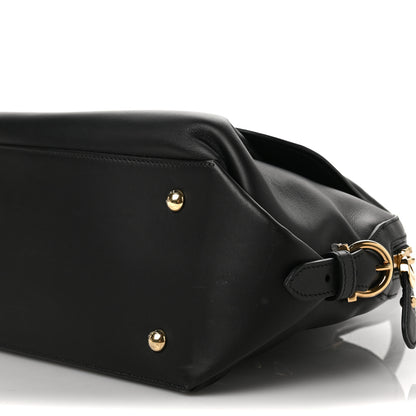 Salvatore Ferragamo Calfskin Fiamma Bag Black 8 of 8