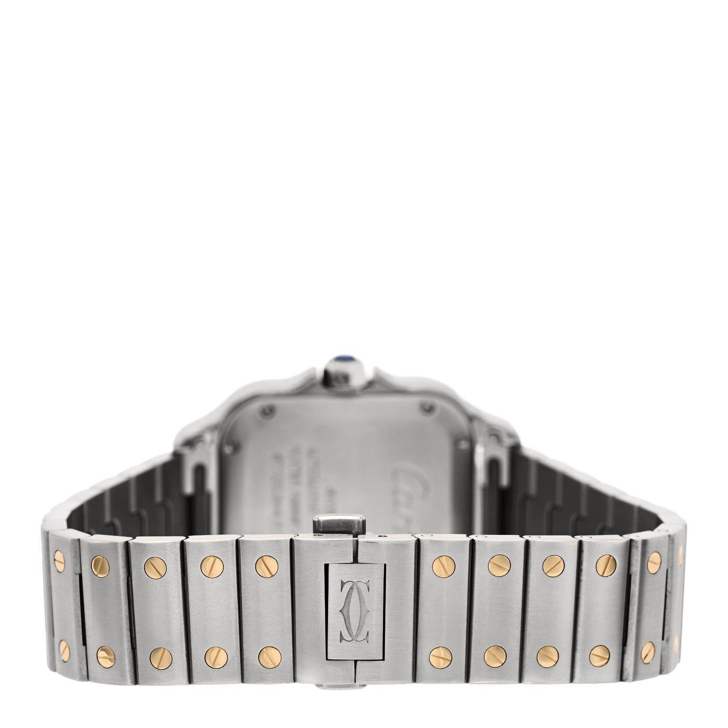 Cartier Stainless Steel 18K Yellow Gold Diamond Pave Bezel 35mm Santos de Cartier Automatic Watch 3 of 4