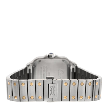 Cartier Stainless Steel 18K Yellow Gold Diamond Pave Bezel 35mm Santos de Cartier Automatic Watch 3 of 4