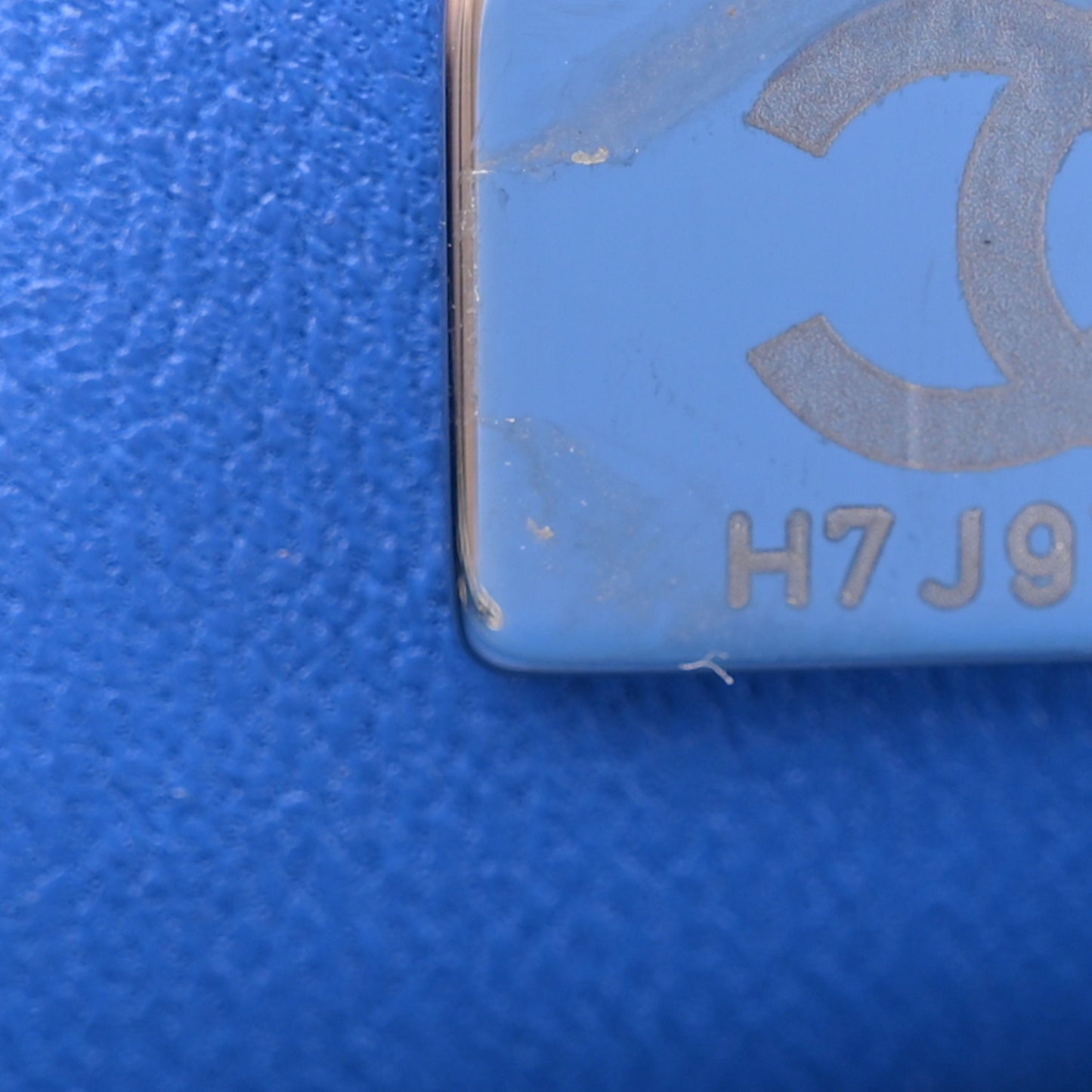 Tweed Quilted Mini Rectangular Flap Blue White