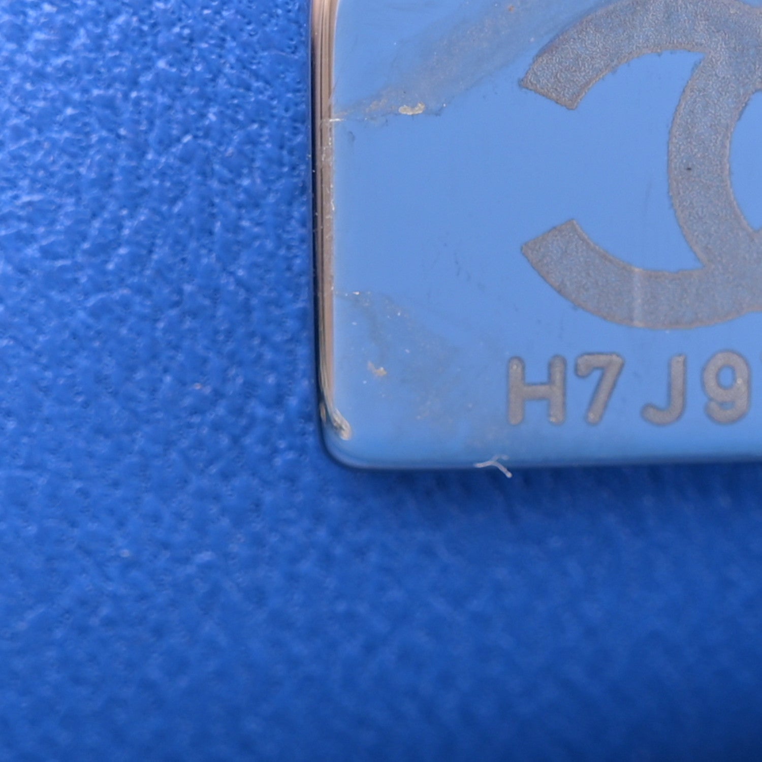 Chanel Tweed Quilted Mini Rectangular Flap Blue White 7 of 12