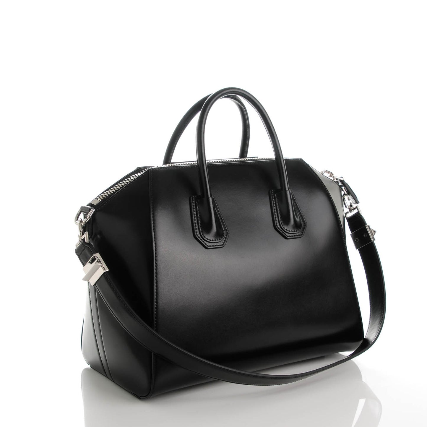 Shiny Lord Calfskin Medium Antigona Black