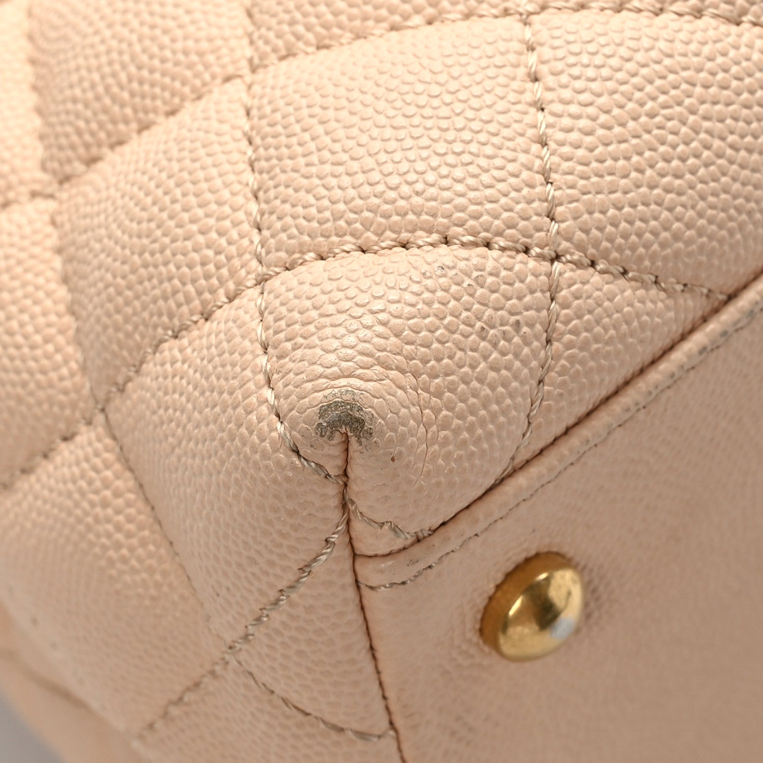 Chanel Caviar Quilted Medium Coco Handle Flap Light Beige 10 of 13