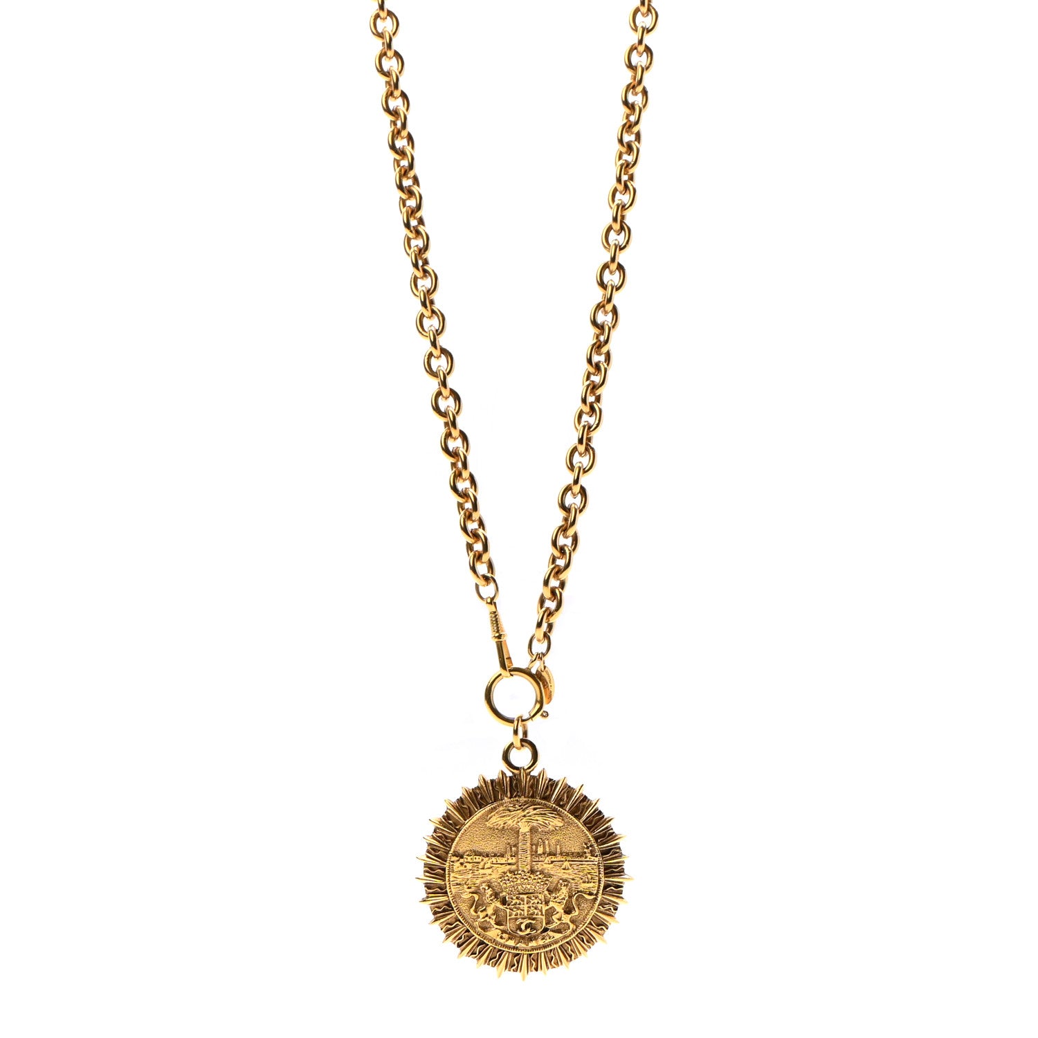 Chanel Medallion CC Chain Necklace Gold 1 of 6