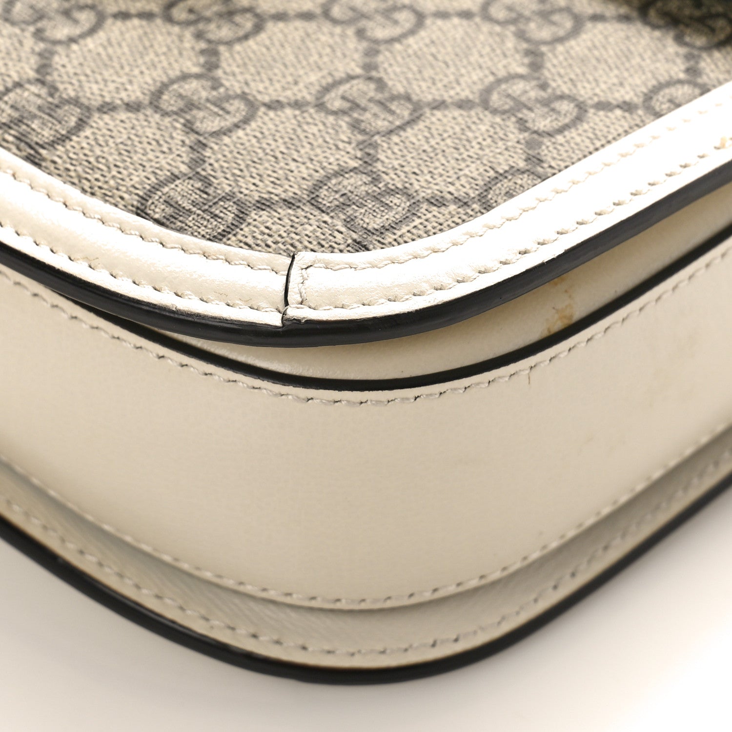 Gucci GG Supreme Monogram Horsebit 1955 Shoulder Bag Beige Mystic White 10 of 11