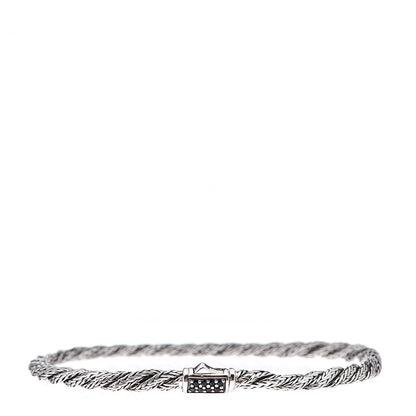 John Hardy Sterling Silver Black Sapphire 3.5mm Twisted Chain Bracelet 1 of 3