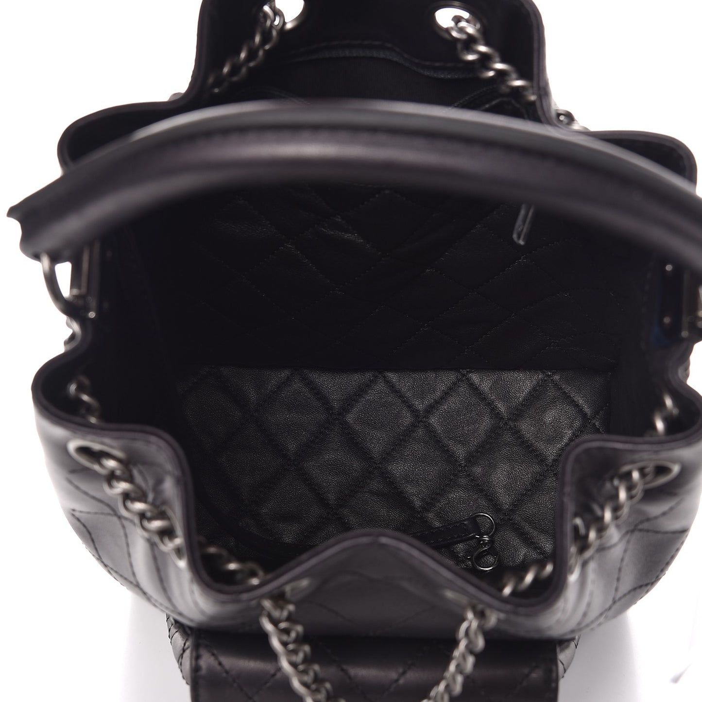 Calfskin Stitched Medium Urban Luxury Drawstring Backpack Black