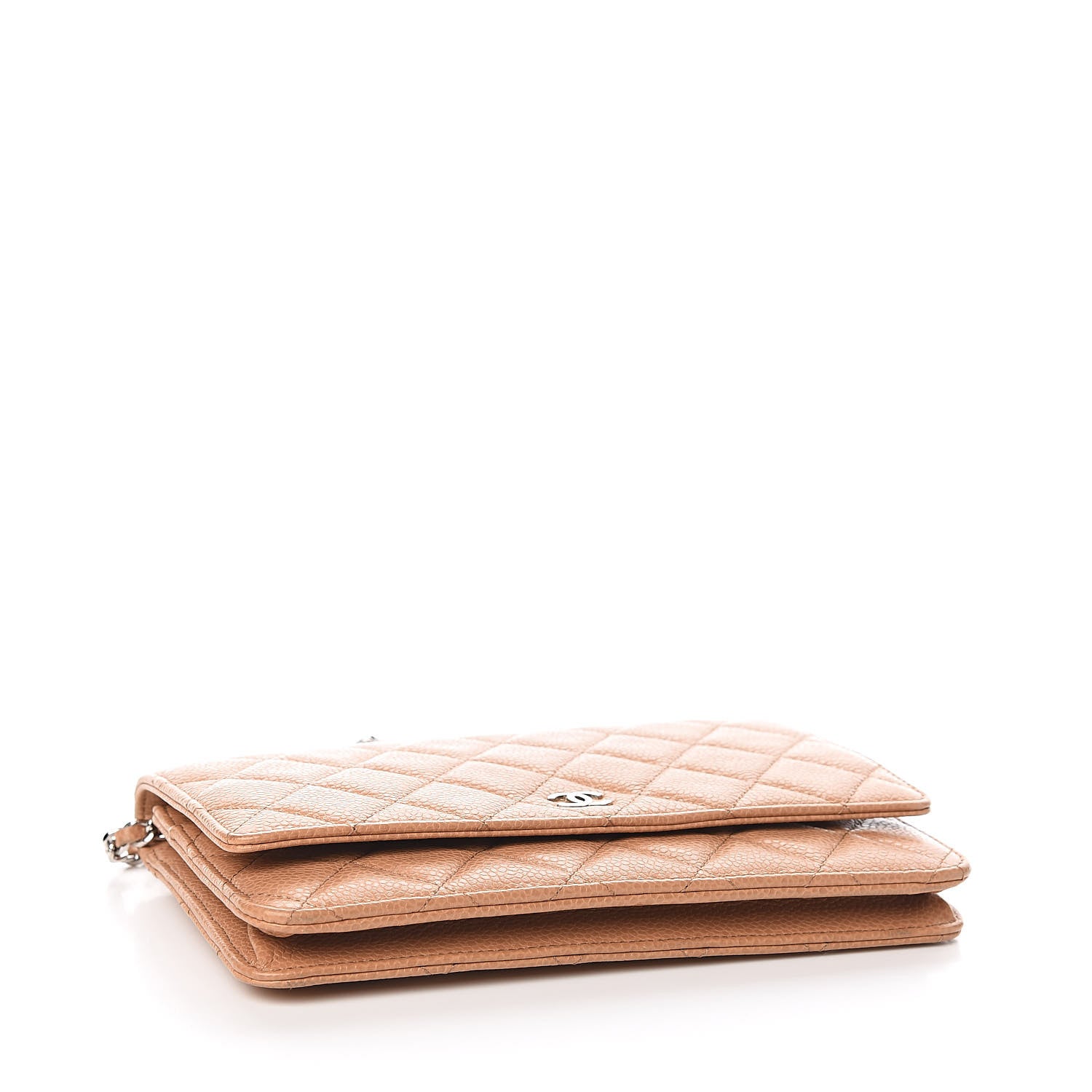 Chanel Caviar Quilted Wallet On Chain WOC Beige 4 of 12