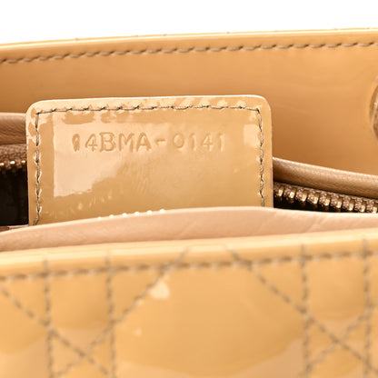 Christian Dior Patent Cannage Medium Lady Dior Beige 7 of 10