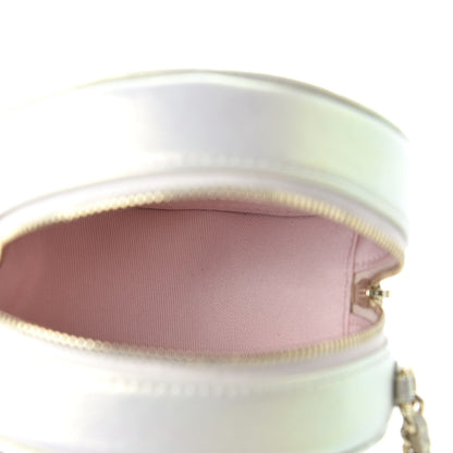 Chanel Iridescent Lambskin Quilted Round Clutch With Chain Ivory 6 of 12
