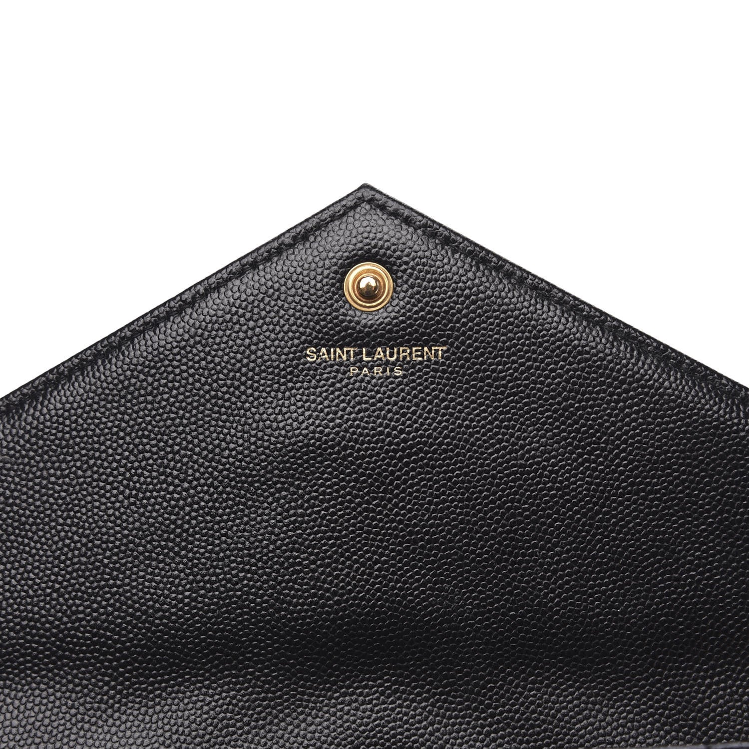 Saint Laurent Grain De Poudre Matelasse Chevron Monogram Chain Wallet Black 6 of 8