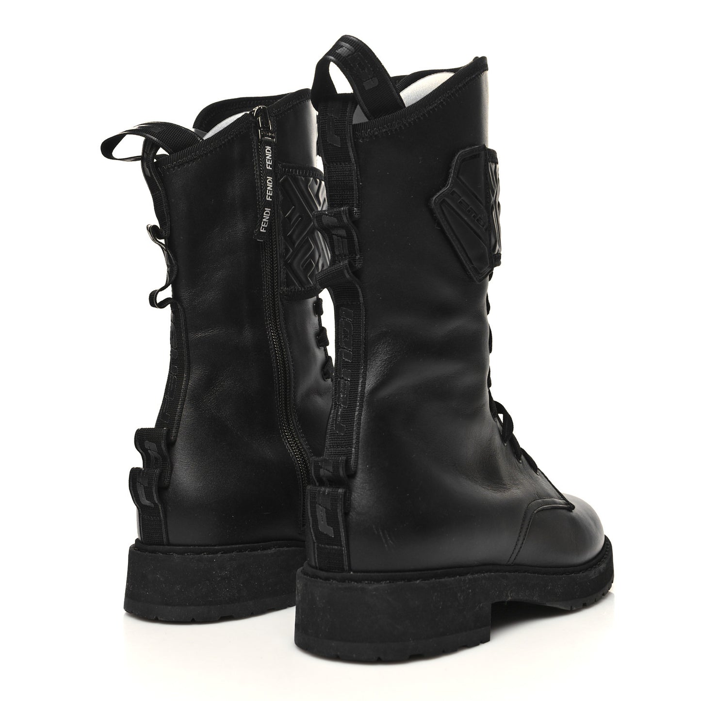 Vitello FF Embossed Biker Boots 40 Black