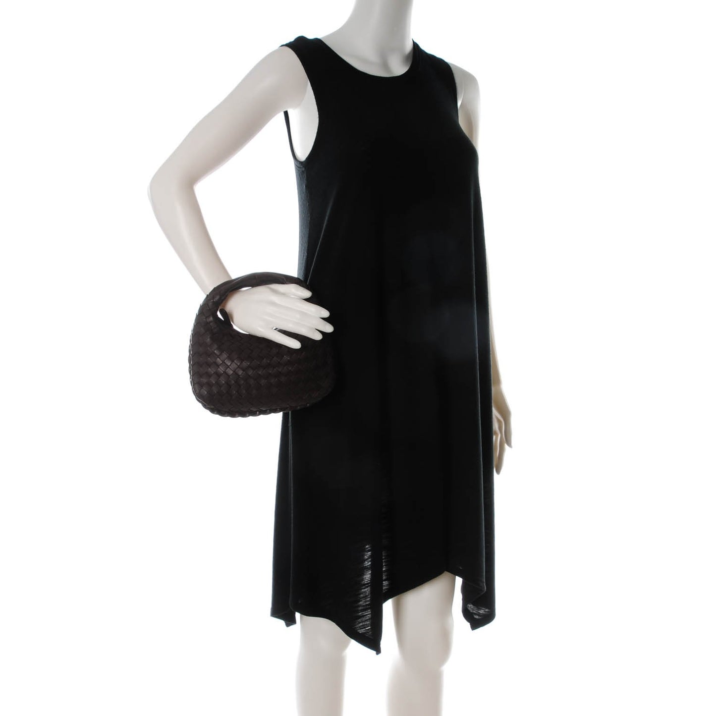 Nappa Intrecciato Mini Veneta Hobo Ebano