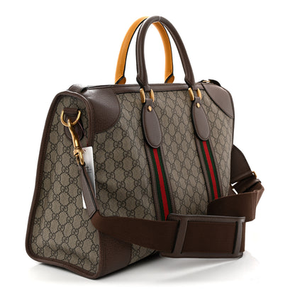 Gucci Soft GG Supreme Monogram Web Medium Duffle Bag Beige New Acero Crop 3 of 10
