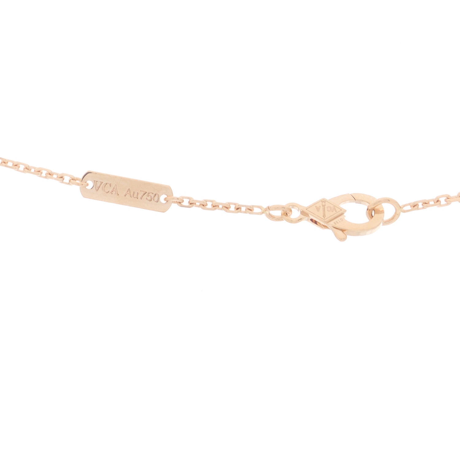 Van Cleef & Arpels 18K Rose Gold Gray Mother of Pearl Vintage Alhambra Pendant Necklace 3 of 4