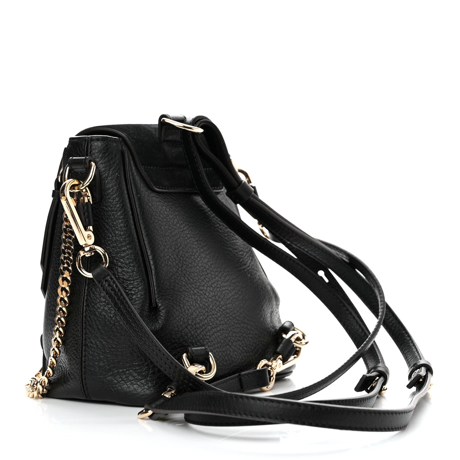 Chloe Suede Calfskin Mini Faye Backpack Black 3 of 10