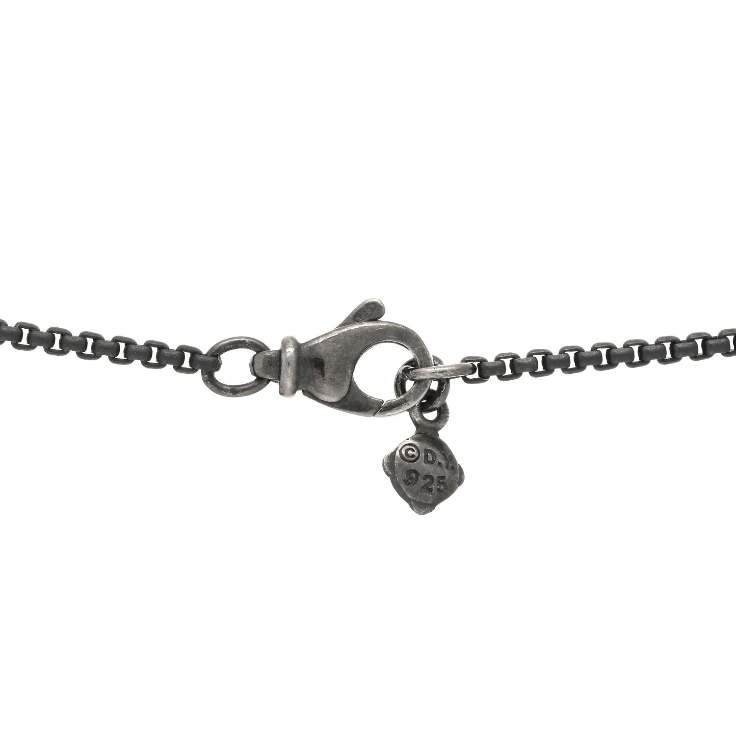 David Yurman Darkened Sterling Silver Diamond Midnight Melange Teardrop Pendant Necklace 3 of 3