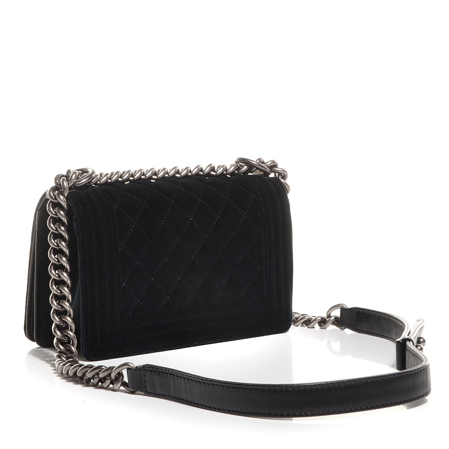 Chanel Velvet Quilted Small Boy Flap Black 3 of 8