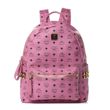 MCM Visetos Medium Side Studs Stark Backpack Pink 1 of 9