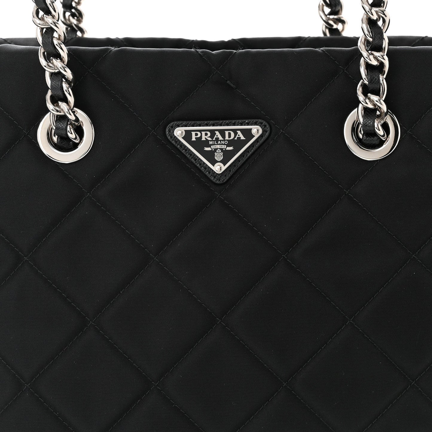 Nylon Tessuto Impuntu Quilted Tote Black