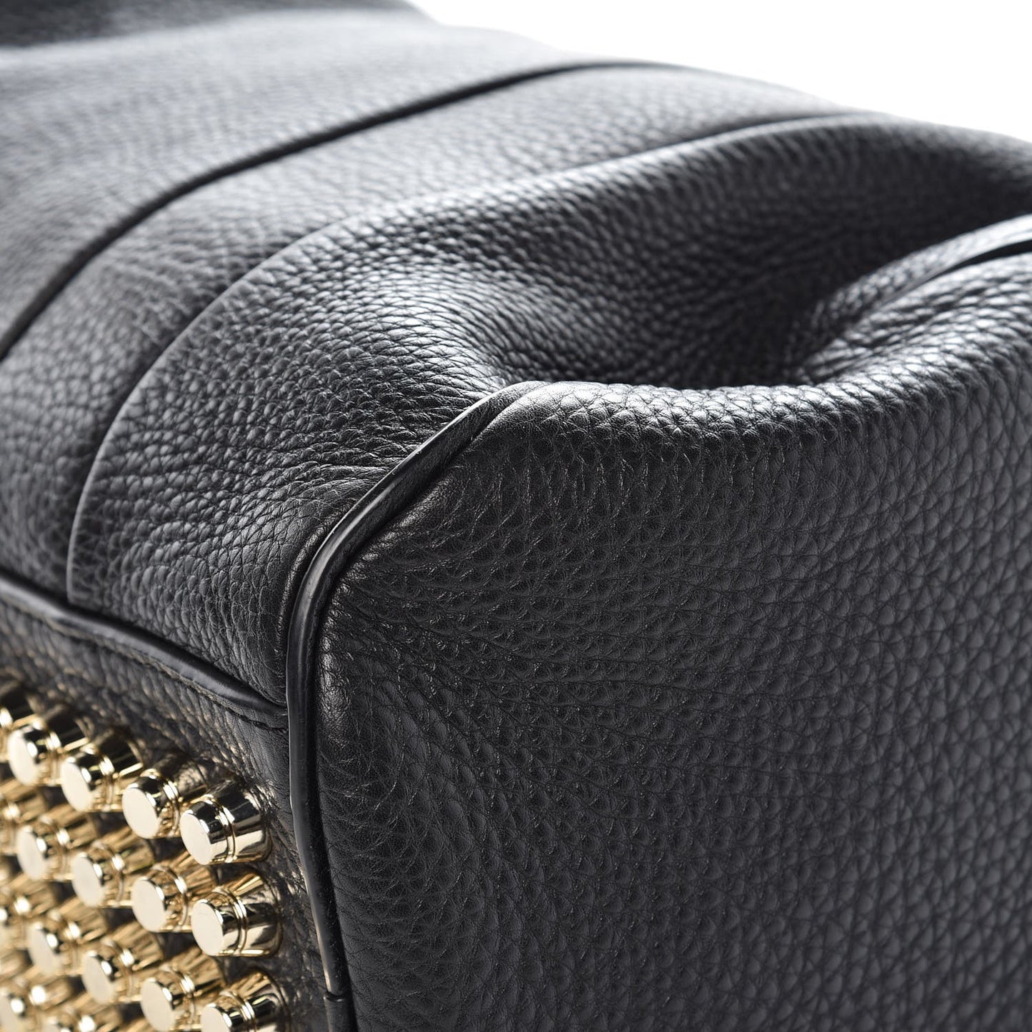 Pebbled Lambskin Rocco Black Pale Gold Hardware