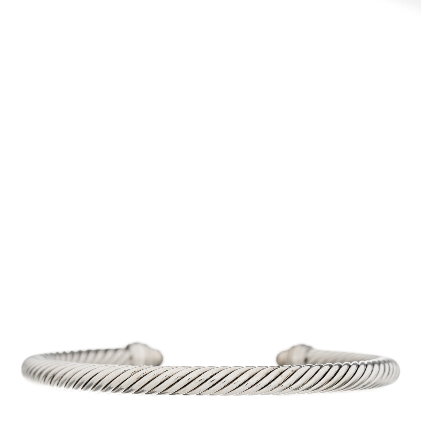 Sterling Silver Pave Diamond 5mm Cable Classics Bracelet
