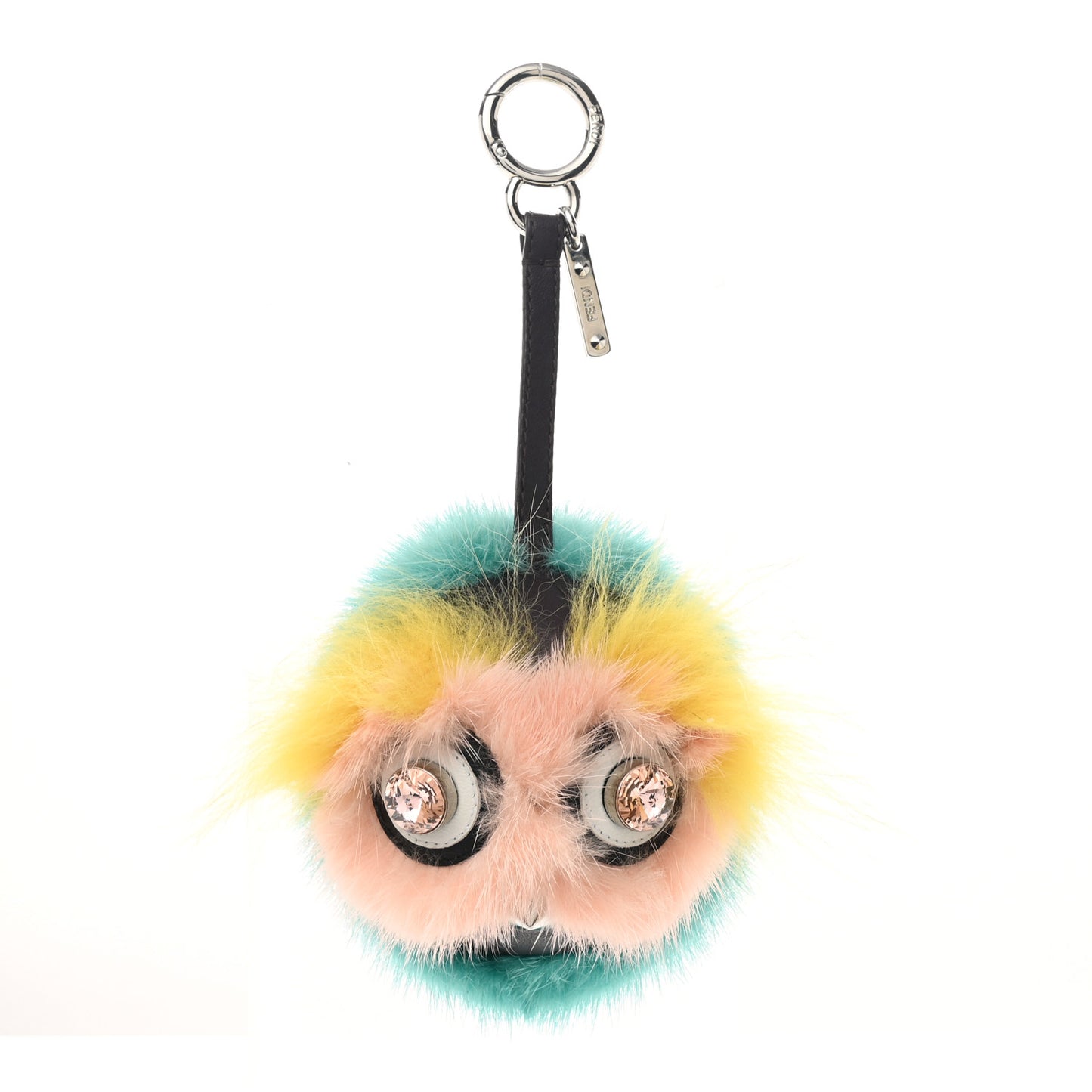 Shiny Nappa Mink Fox Fur Crystal QuTweet Dazzling Bag Bug Charm Bordeaux Seashell Multicolor