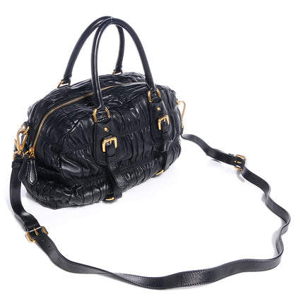 Prada Nappa Gaufre Dome Satchel Black 3 of 10