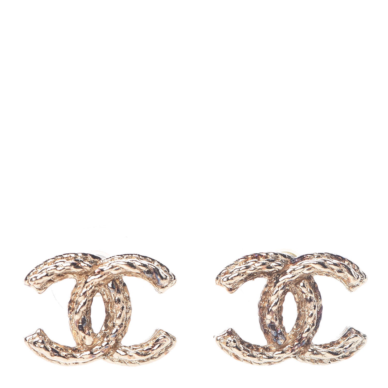 Chanel Metal Twisted CC Earrings Gold 1 of 10