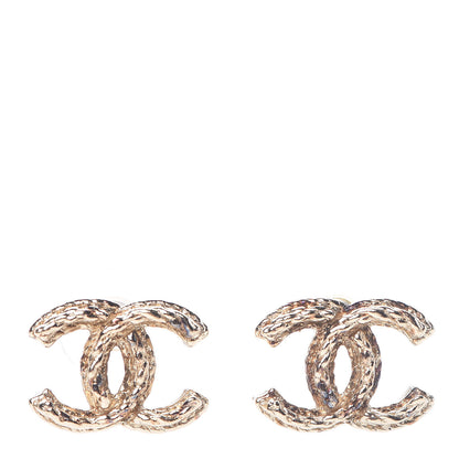 Chanel Metal Twisted CC Earrings Gold 1 of 10