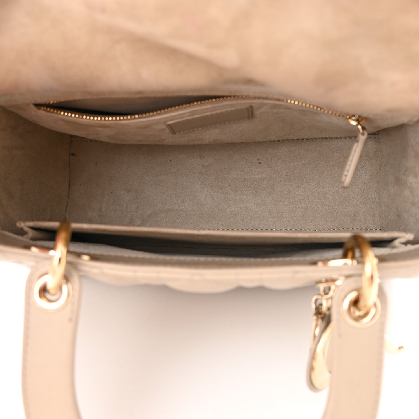 Lambskin Cannage Medium Lady Dior Beige
