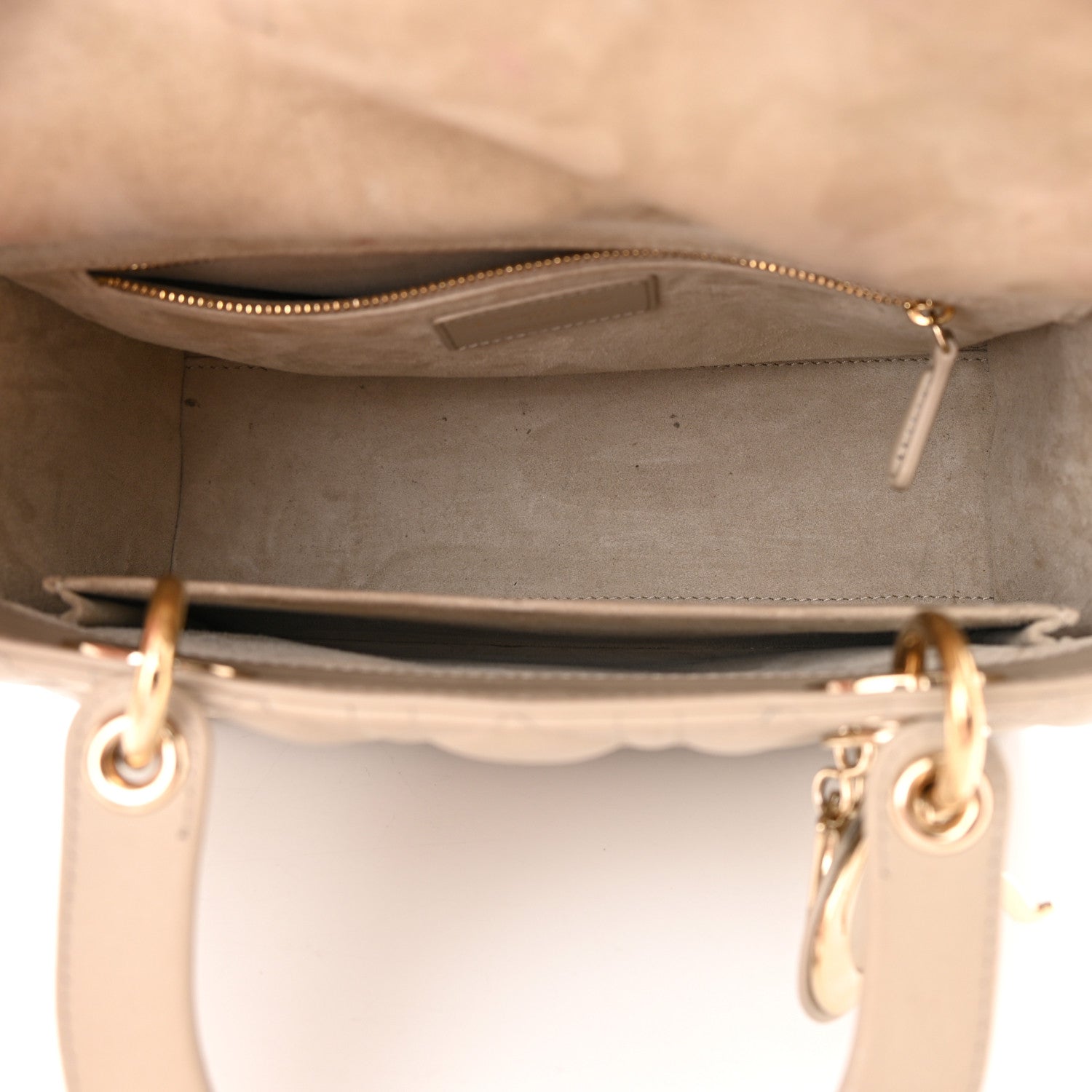 Christian Dior Lambskin Cannage Medium Lady Dior Beige 5 of 24